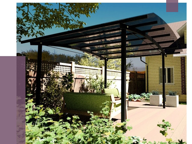 Навесы для террасы в Бузулуке от 13291 руб. под ключ | ПРОЛЁТ-Бзл