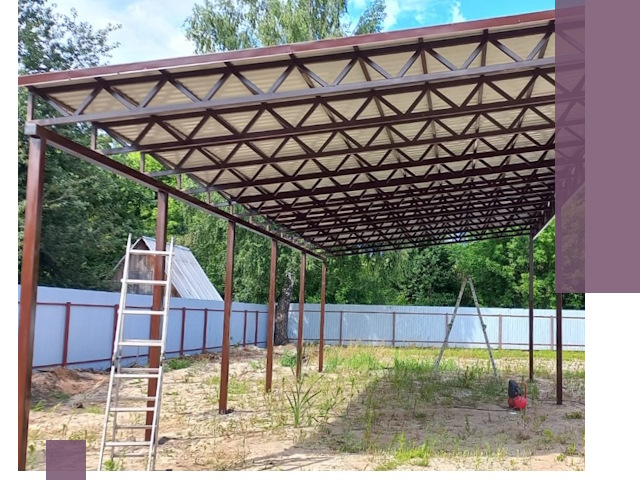 Односкатные навесы под ключ в Бузулуке — изготовление и монтаж