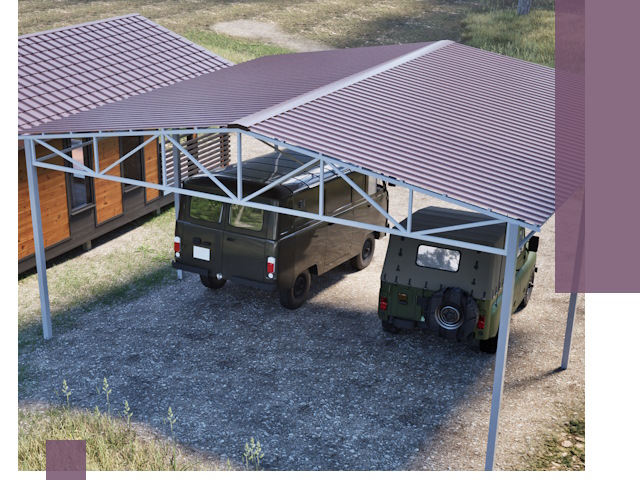 Двускатные навесы под ключ в Бузулуке — изготовление и монтаж